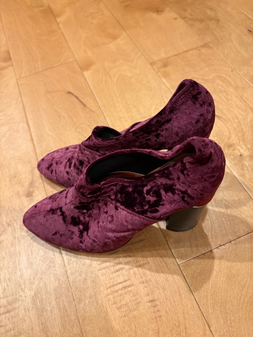 3.1 Phillip Lim Kyoto ankle booties crushed burgundy velvet high heel sz 41 10 - Picture 5 of 11
